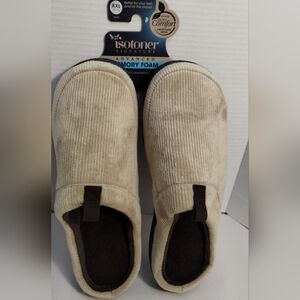 NWT Men's Isotoner Tan/Brown Advanced Memory Foam Slippers